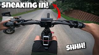 Sneaking Into a Bike Only 4th of July Parade with Illegal E-bikes!