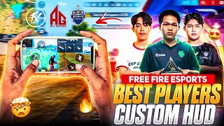 FREE FIRE ESPORTS PLAYERS BEST CUSTOM HUD😱 | WORLD BEST ESPORTS PLAYERS CUSTOM HUD🔥 | BRU,FX,AG,FLCN