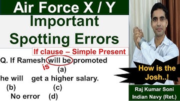 Important Spotting Errors for Air Force X/Y Exam 2020 I PART-10 Raj Kumar Soni Indian Navy Ret.