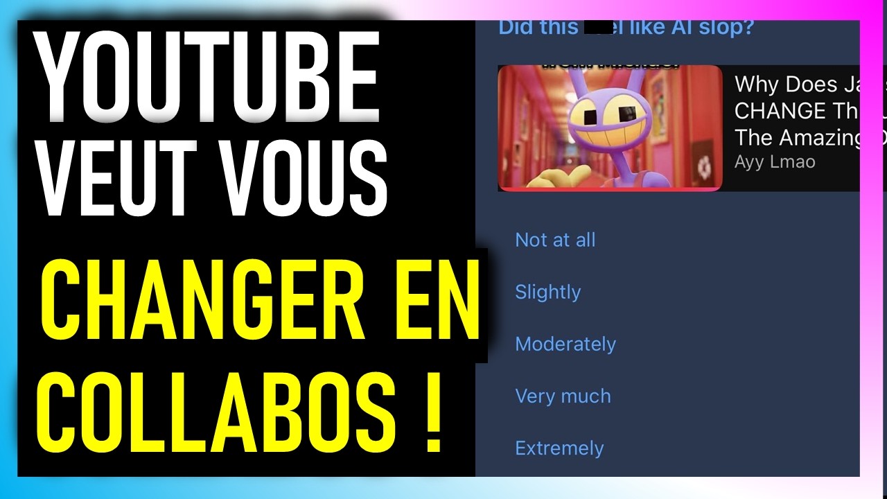 🚨 YOUTUBE DEMANDE AUX UTILISATEURS SI UNE VIDÉO « SENT L’AI SLOP »
