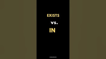 SQL EXISTS vs. IN Comparison✍️
