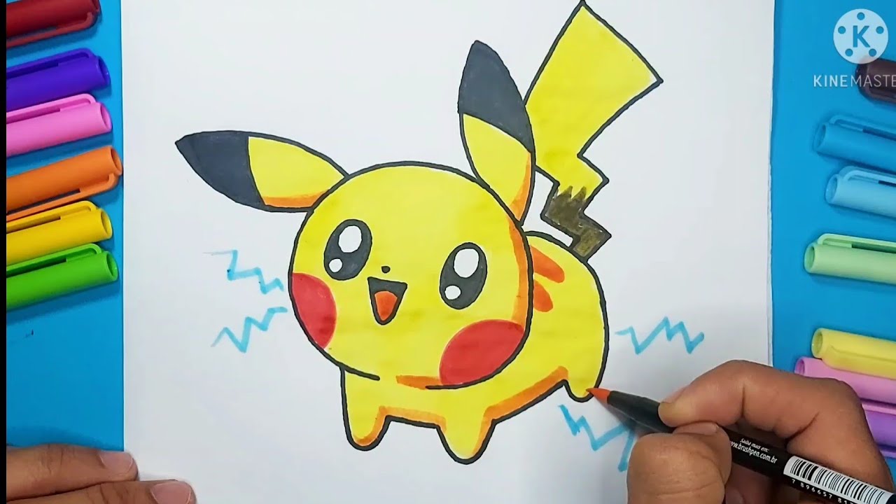 COMO DESENHAR O PIKACHU KAWAII FÁCIL⚡ 