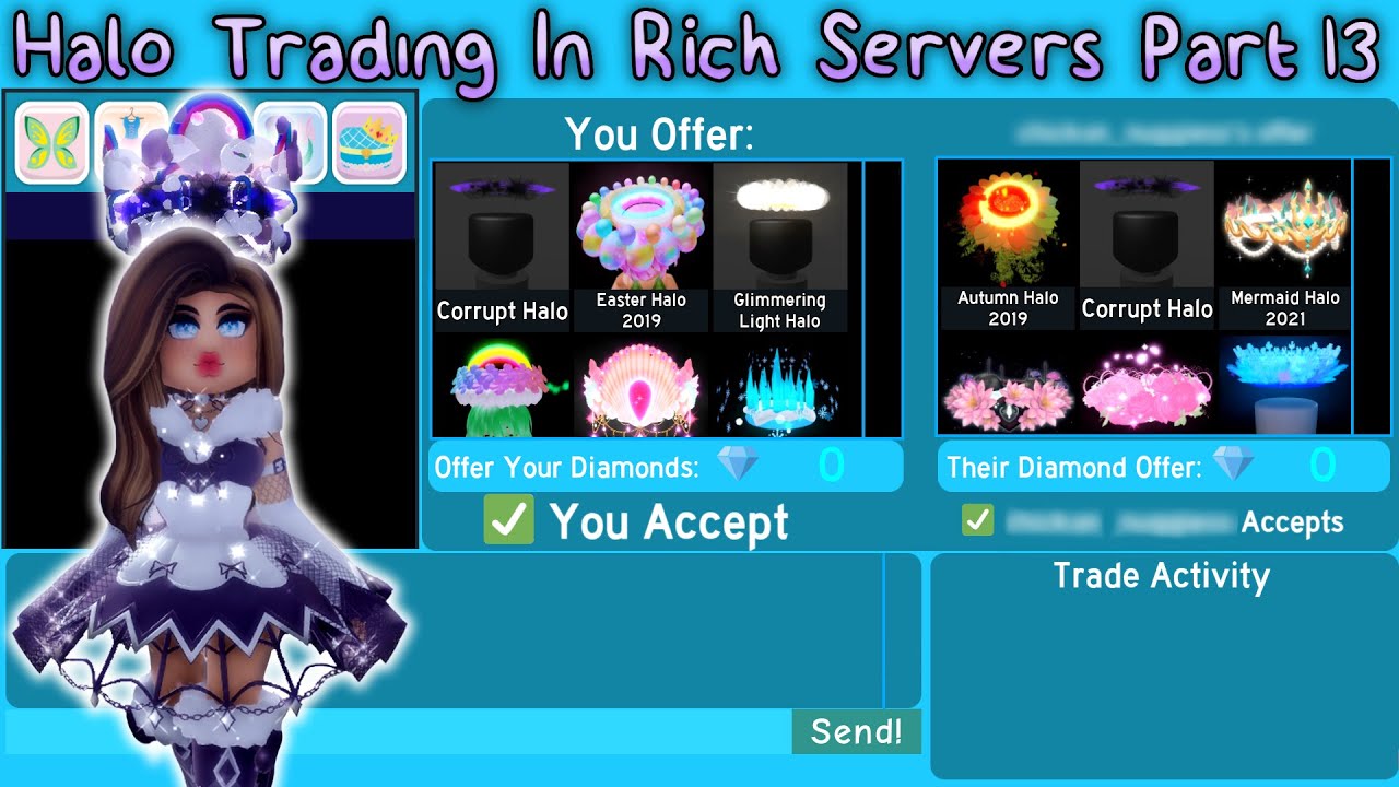 Halo Trading In Rich Servers Part 13 (Royale High Trading) YouTube