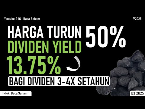 Saham Rutin Bagi Dividen 3-4X Setahun : Dividen Yield 13.75% & Harga Turun 50%