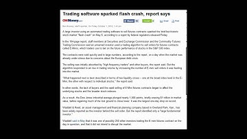 "Trading Software" Wall Street flash crash sparked by computer algorithm