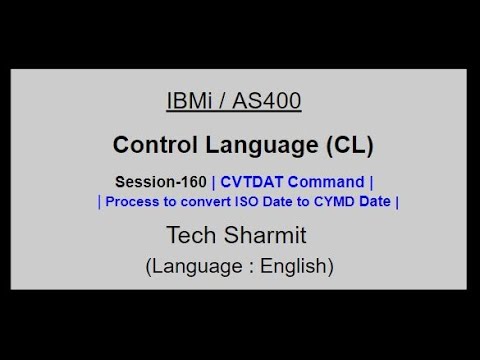 ISO to CYMD date conversion using cvtdat command  | CVTDAT command in cl Program | CL Date Format |