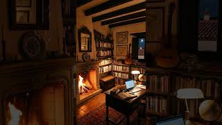 Late Night Online Working in Fireplace Room #asmrfireplace