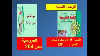 العسل غذاء و شفاء للناس     الفروسية المنير في اللغة العربية الوحدة الثامنة