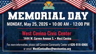 The City of West Covina - Memorial Day Ceremony 2026