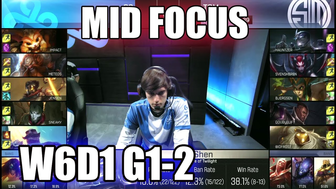 TSM vs Cloud 9 - Mid Focus (Bjergsen vs Jensen) | Game 2 S6 NA LCS Summer 2016 W6D1 | TSM vs C9 G2