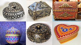 6 Beautiful Jewelry Box with Clay, Cement and Cardboard | Jewellery box craft idea | Room Decoration