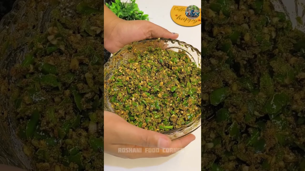 Ginger Garlic Green Chilli Pickle Recipe | Achaar Recipe