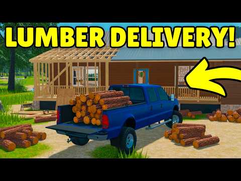 I Delivered Lumber with My New Truck to a Log Cabin in Roblox Southern Mudding Offroading