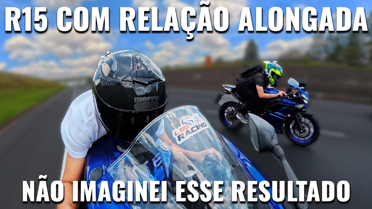 R15 - Vale a pena alongar a relação? 🤔Teste de Arrancada e Velocidade Máxima