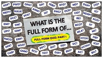 Full Form Quiz – Part 1 | Identify the Full Form of Acronyms & Abbreviations (3 Seconds Each)