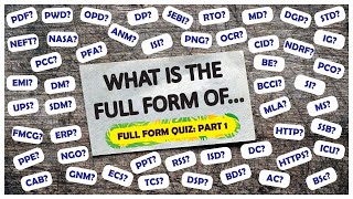 Full Form Quiz – Part 1 | Identify the Full Form of Acronyms & Abbreviations (3 Seconds Each)