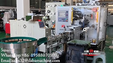 DABA 4 Spindles Automatic None Stop Turret Rewinder Online With Rotary Die Cutting Machine#label