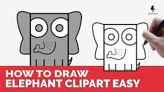 HOW TO DRAW ELEPHANT CLIPART EASY