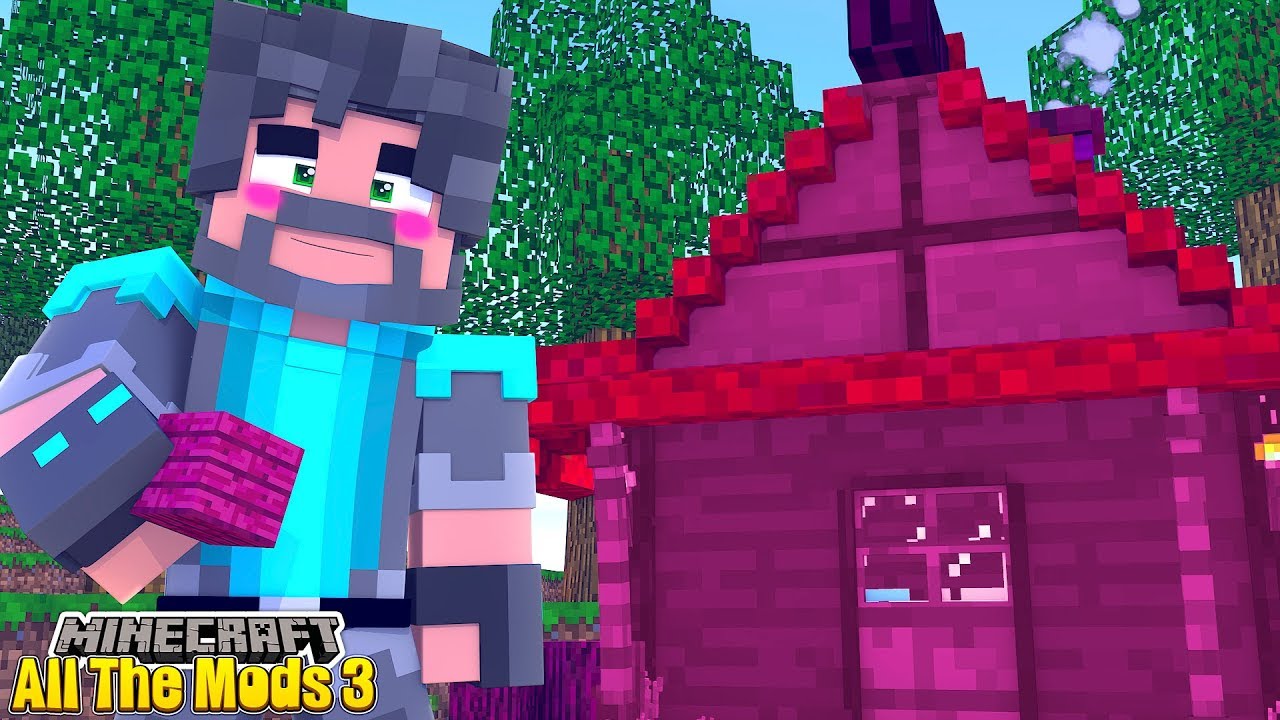 I BUILT A PINK HOUSE!! | MINECRAFT ALL THE MODS 3 [#4] - YouTube