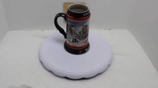VTG BUDWEISER 1992 “A Perfect Christmas” Clydesdales Ceramic Holiday Stein Mug