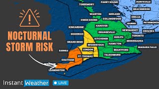 Fri, May 16, 2025 | ⛈️ Nocturnal Storm Risk: Southern Ontario Severe Weather Coverage