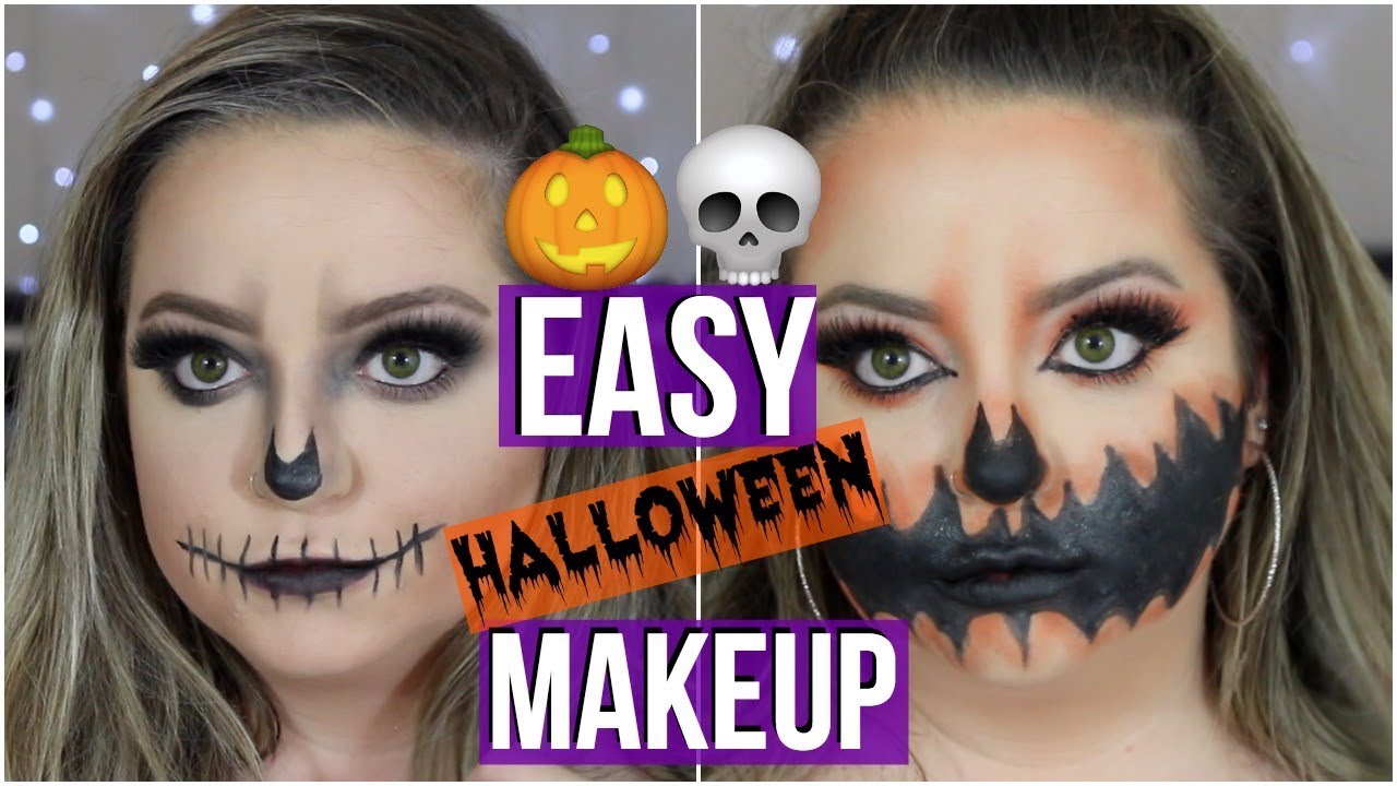 2 EASY HALLOWEEN MAKEUP TUTORIALS │SKULL & PUMPKIN YouTube