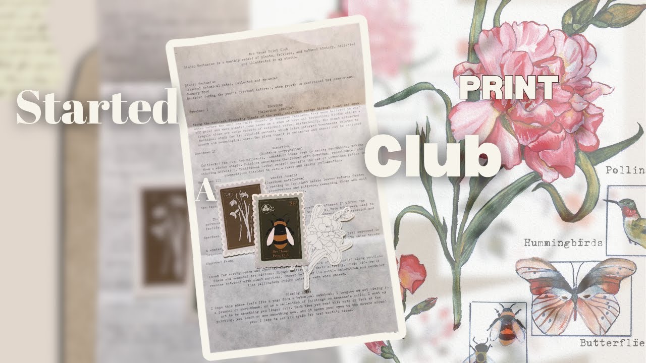 I Started A Monthly Mail Club 💌 Bee House Print Club Jan Flower 🐝✧₊⁺