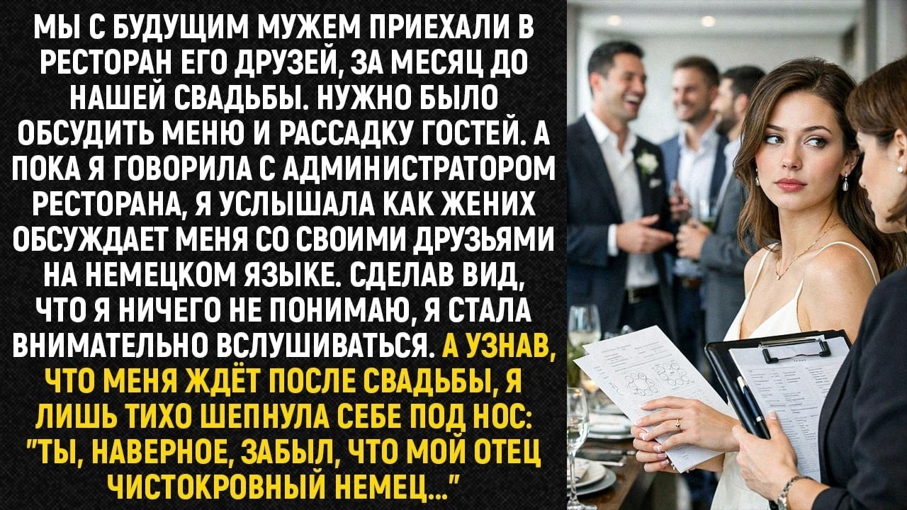 Мы с будущим мужем приехали в ресторан его друзей за месяц до нашей свадьбы  Нужно было обсудить