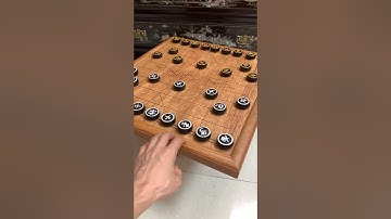 Bộ cờ tướng bàn gỗ gõ đỏ liền tấm  - quân gỗ trắc đục tay