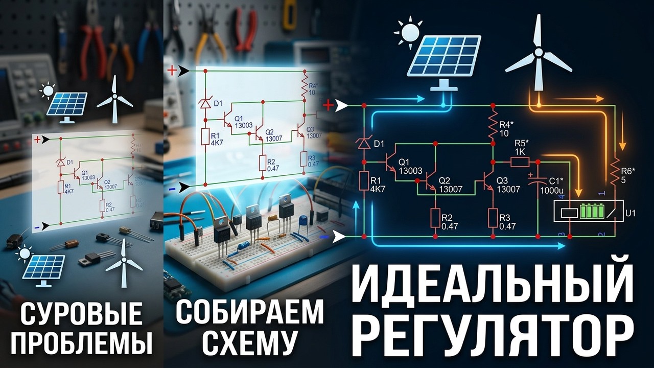 DIY балластный регулятор напряжения для солнечных панелей и ветрогенератора своими руками