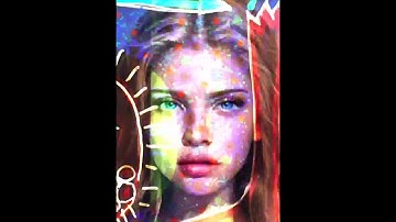 Digital art painting process. Procreate in iPad 12.9 for NFT and printing art