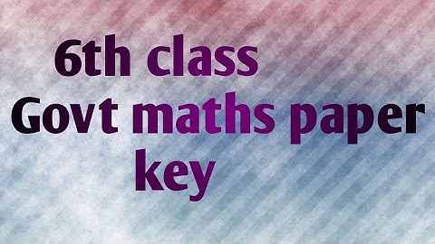 6th class  (F.A -1)govt maths paper key