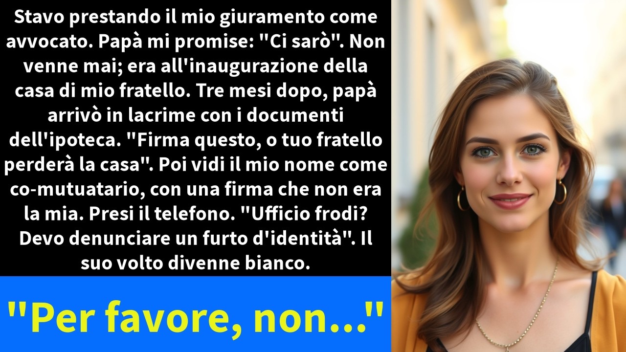 Il giorno del mio giuramento come avvocato, mio padre mi aveva promesso: "Prima fila, ragazza. Non me lo perderei per nulla al mondo." Poi, dieci minuti prima della cerimonia, il mio telefono si...