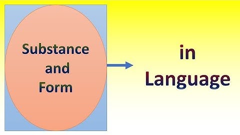 (Lecture-5), Substance and Form in Language, Language Quality, Levels of Form