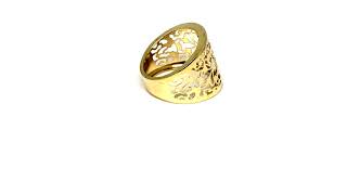 14k Yellow Gold Filigree Cigar Band Ring