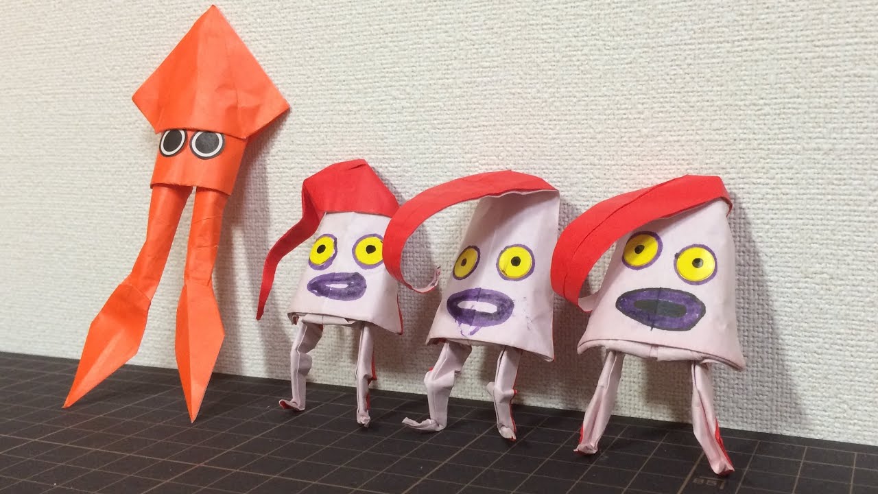 折り紙でスプラトゥーンのオクタリアンを折ってみたよ 折り方 作り方 簡単 How To Make Splatoon Origami Youtube