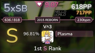 9.1⭐ Plasma | ZiGZaG HACKER - V^3 [2015 REBORN] 96.81% | 618pp 5xSB - osu!