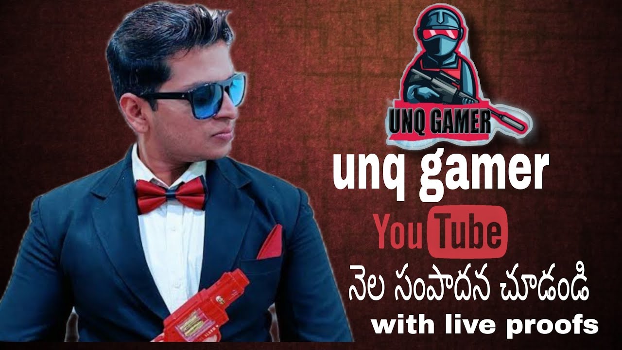 Unq gamer monthly youtube income with live proofs