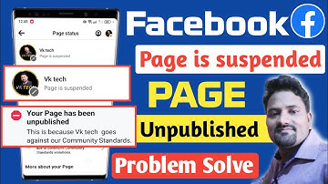 Your page has been unpublished | page is suspended facebook | facebook page is suspended | fb page