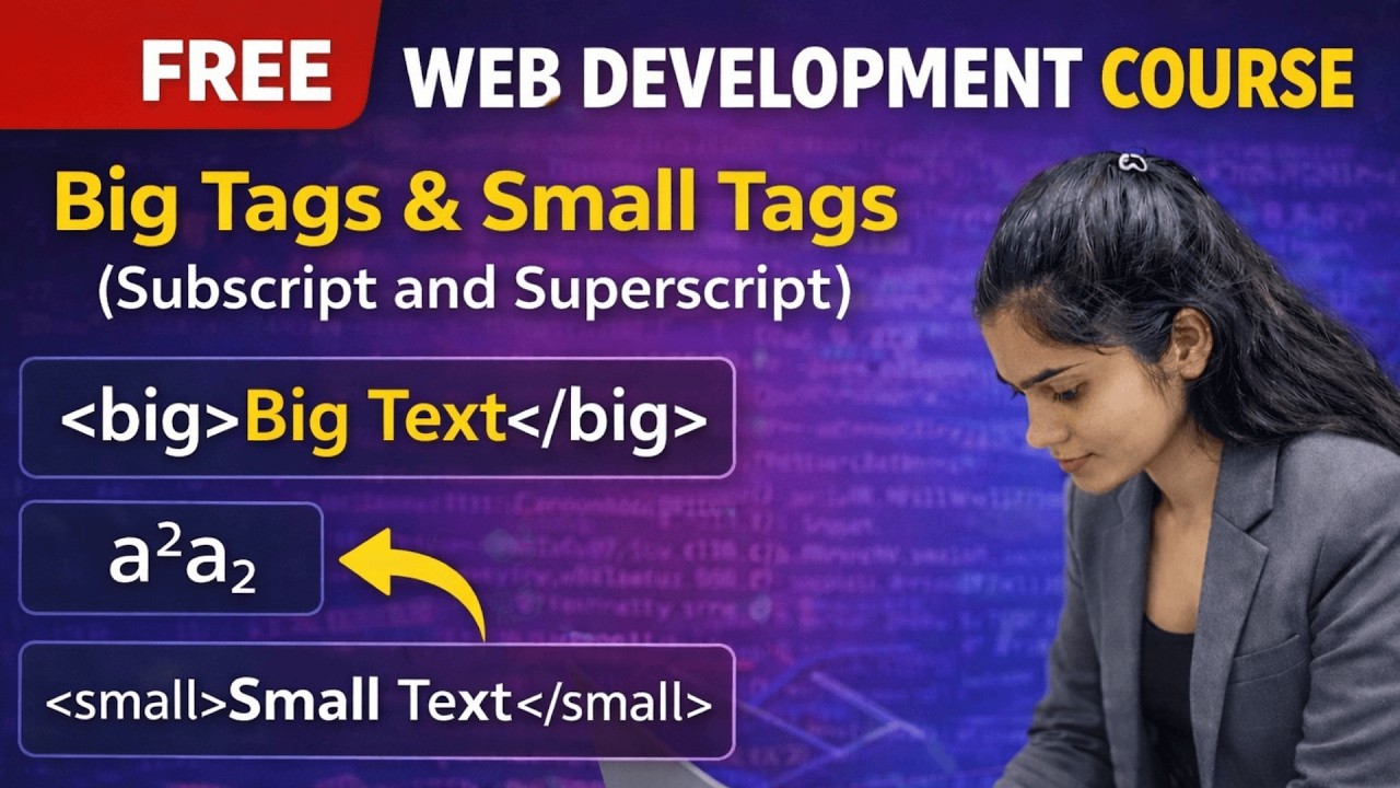 HTML Big & Small Tag Tutorial | Subscript & Superscript Tags Explained ...
