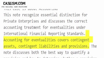 Note on Accounting for Contingencies Case Study Help - Caseism.com