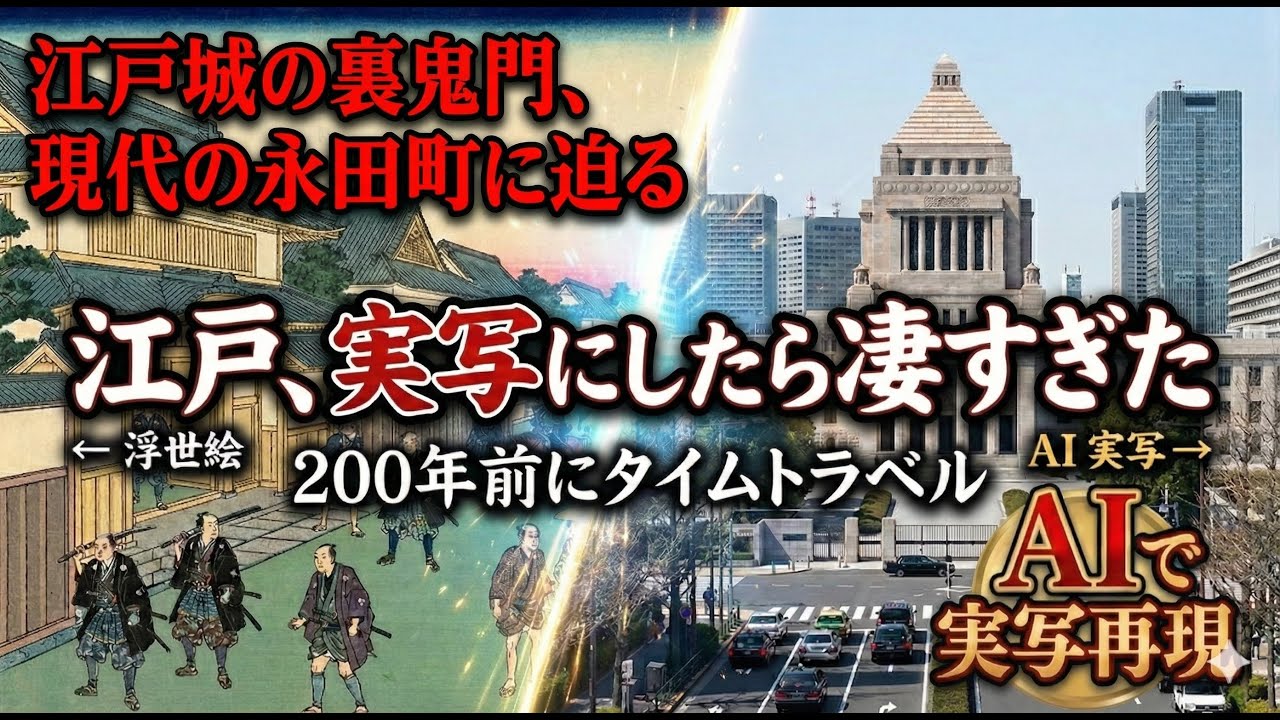 【AI実写化】江戸城の裏鬼門、現在の永田町の謎に迫る【江戸名所図会】
