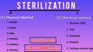 Sterilization Method Notes Microbiology | Disinfectant | Antiseptic || MLT NOTES WALA