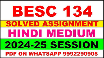 BESC 134 solved assignment 2024-25 | BESC 134 solved assignment in hindi 2025 | BESC 134 2024-25