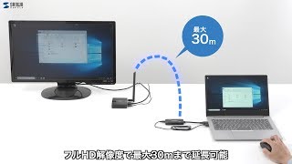 ワイヤレスHDMI小型送信機。映像・音声を最大30mワイヤレスで延長。送信送信機はUSBポートから給電可能。　VGA-EXWHD8