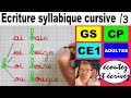 Ecriture syllabique cursive CP : Syllabes de double voyelles # 3