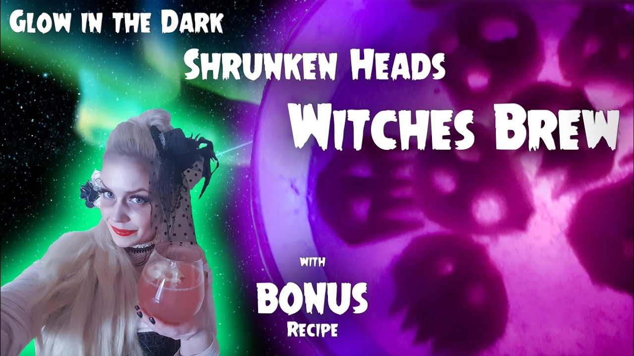 Halloween Special Glow in the Dark Shrunken Apple Heads Witch Potion