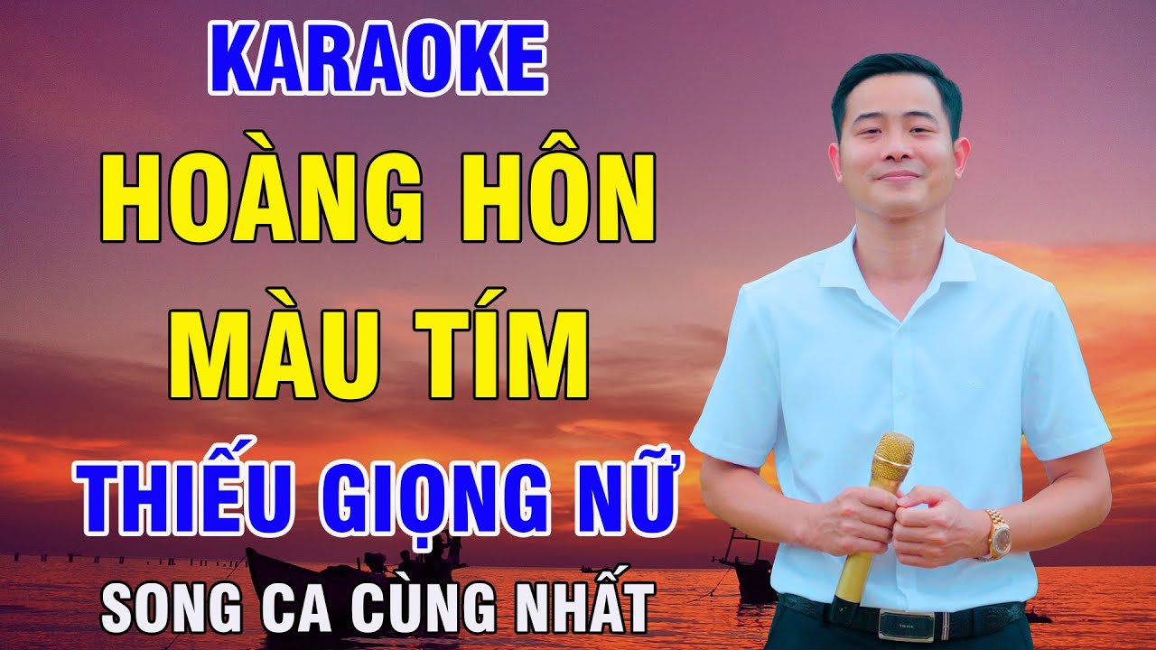 Hoàng Hôn Màu Tím Karaoke Thiếu Giọng Nữ Dễ Hát | Nguyễn Nhất Nhạc Sống