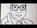 Easy to Dr Bhimrao Ambedkar sketch | Dr Bhimrao Ambedkar #raginifamilyart #art #drawing 