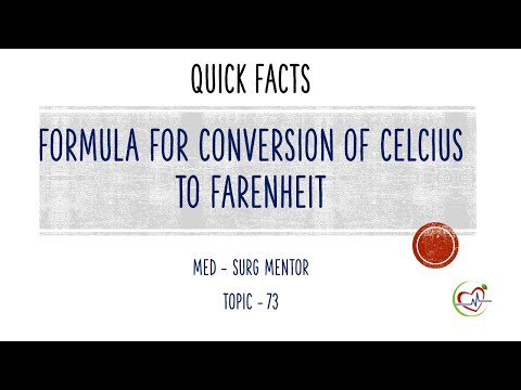 FORMULA FOR CONVERSION OF CELSIUS TO FAHRENHEIT @MedSurgMentor